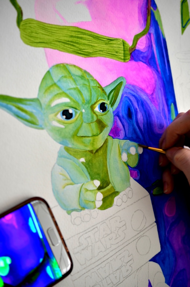 Detail of Yoda Still Life, Work in Progress